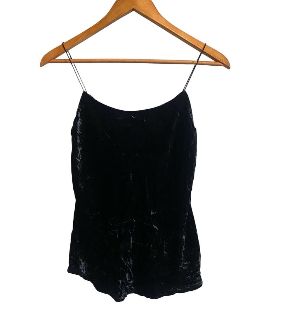Vince Black Velvet Camisole Tank Top Small Romantic Fairy Grunge Whimsigoth
